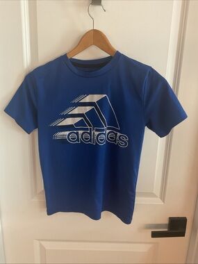 adidas - Royal Blue Short-Sleeve Logo Tee - Boys Size Small 8